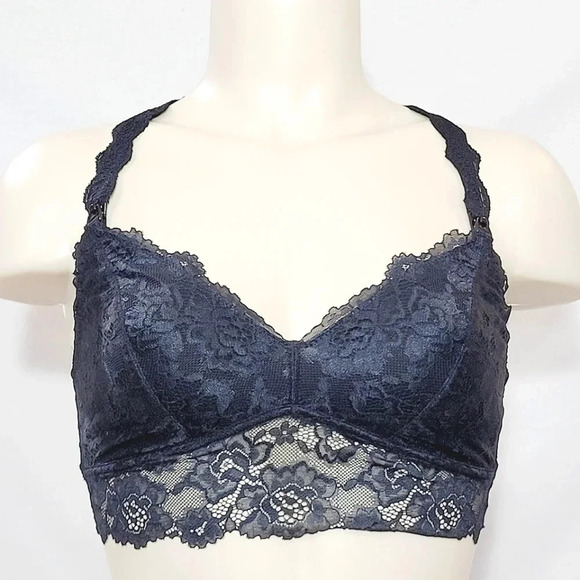 SMALL Gilligan Lace Pullover Nursing Wire Free Bralette Black NWT - Picture 1 of 6
